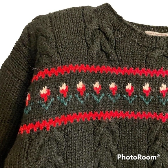 Vintage SKYR Sportswear Sweater Black Size Large Women 100% Wool Ski Nor… - Picture 2 of 5